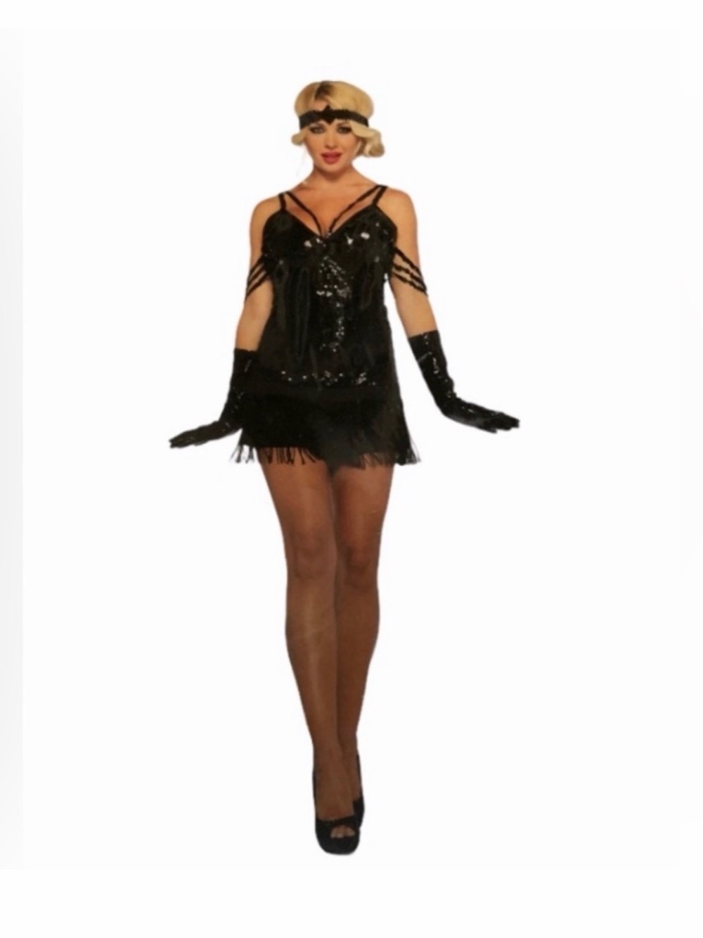 Leg Avenue Flapper Girl Sequined Halloween Costume.